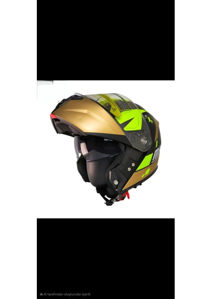 966 WX92 Çene Açılır Mat Siyah-Neon-Gold Kask fiyatları