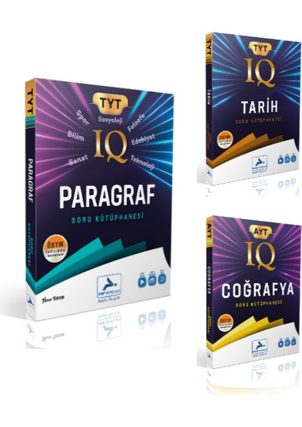 IQ AYT Coğrafya - TYT Paragraf - TYT Tarih Soru Kütüphanesi
