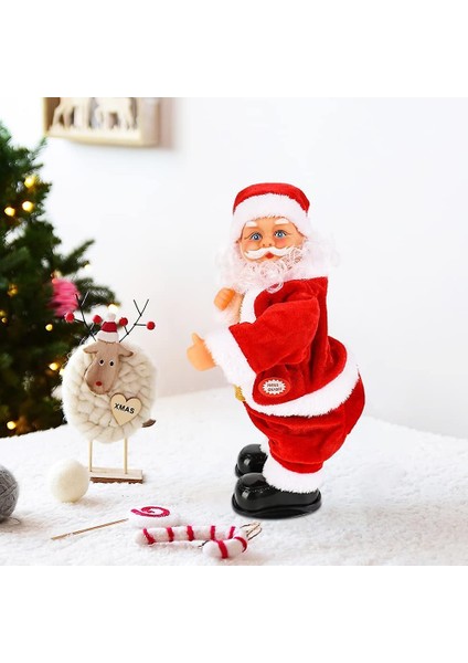 Dans Eden Popo Sallayan Noel Baba Hareketli Müzikli Noel Baba 28 cm Twork Vitrindolusu