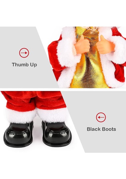 Dans Eden Popo Sallayan Noel Baba Hareketli Müzikli Noel Baba 28 cm Twork Vitrindolusu modelleri