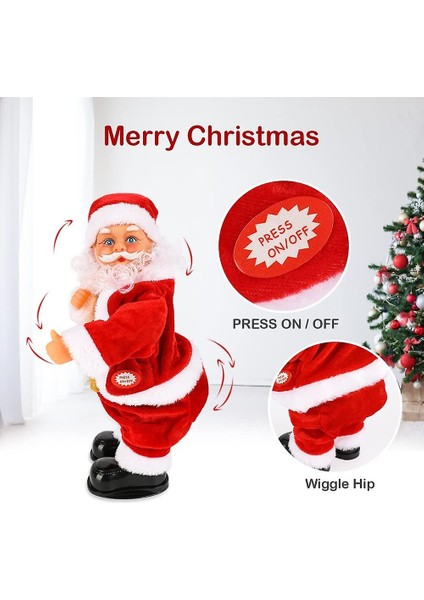 Dans Eden Popo Sallayan Noel Baba Hareketli Müzikli Noel Baba 28 cm Twork Vitrindolusu fırsatları