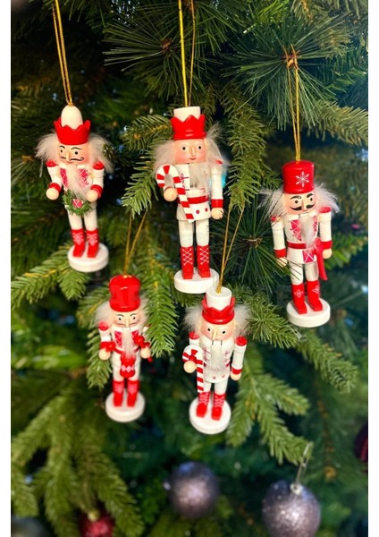 Tekno Trust Yılbaşı Ağacına Asılan Fındıkkıran 5'li 13 cm Kurşun Asker Nutcracker Yılbaşı Yeni Yıl Dekoru