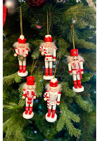Tekno Trust Yılbaşı Ağacına Asılan Fındıkkıran 5'li 13 cm Kurşun Asker Nutcracker Yılbaşı Yeni Yıl Dekoru