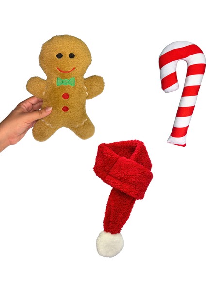 Havrika Yıllar Köpek Oyuncak Seti Köpek Atkısı S M L Hışırtılı Peluş Kurabiye Vikvikli Peluş Şeker