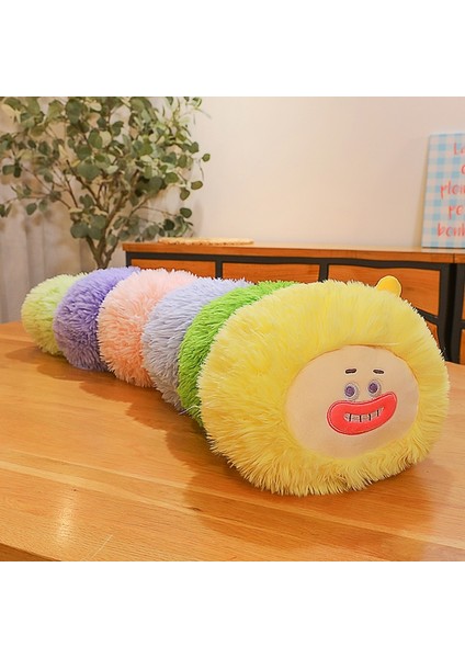 Sevimli Peluş Oyuncak Tırtıl Yastık Uzun Yastık Uyku Bacakları Süper Yumuşak Yatak Minderi 90 cm (Yurt Dışından)