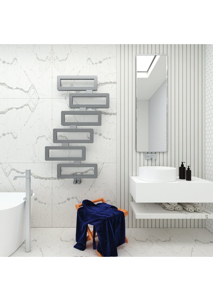 Domino Paslanmaz Çelik Havlupan Modern Tasarım Satine 128X80 cm
