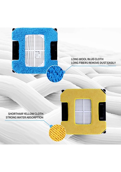 Sürtünme Paspas Pedleri 298 Pencere Temizlik Robotu Robot Aksesuarları Rag Premium Mikrofiber Malzeme Islak Temizleme + Kuru (Yurt Dışından)