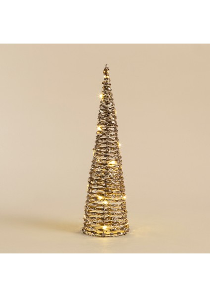 Mocro LED Işıklı Yılbaşı Süsü L Açık Altın