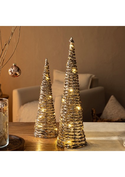 Mocro LED Işıklı Yılbaşı Süsü S Açık Altın fiyatları