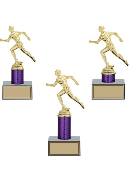 Atletizm Erkek Figürlü Kupa Takımı-Ödül Kupası-Turnuva Kupası-Kupa Seti 3'lü Takım