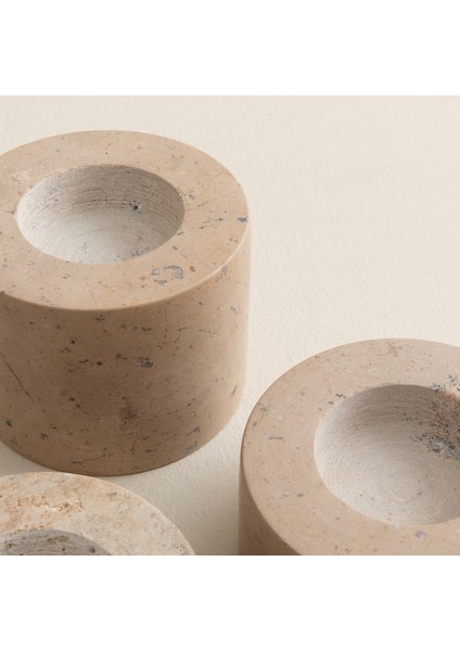 Circle Mermer Mumluk 8x4 cm Natural