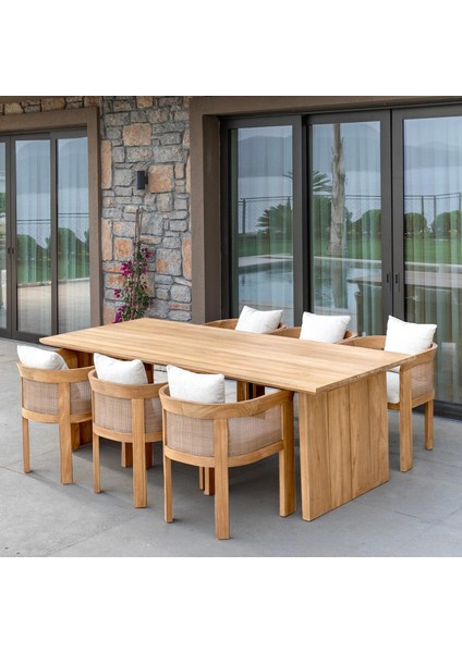 Braga 6 Kişilik Yemek Odası Takımı Natural fiyatları