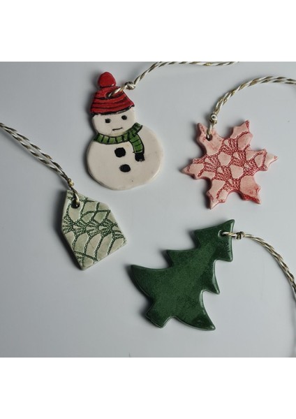 El Yapımı Seramik Yılbaşı Süsü