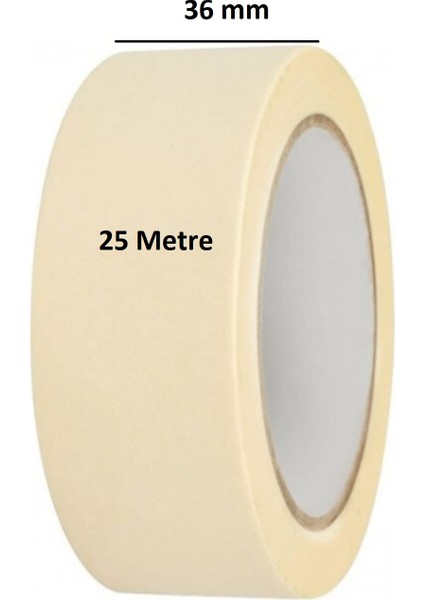 2 Adet Maskeleme Bandı Boya Bandı 36MM x 25M  Kağıt Bant