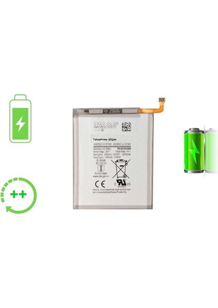 Samsung Galaxy A50 A505F ile Uyumlu Güclendirilmis Pil Batarya