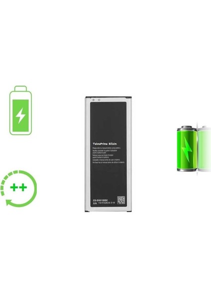 Samsung Galaxy Note 4 N910F ile Uyumlu Güclendirilmis Pil Batarya