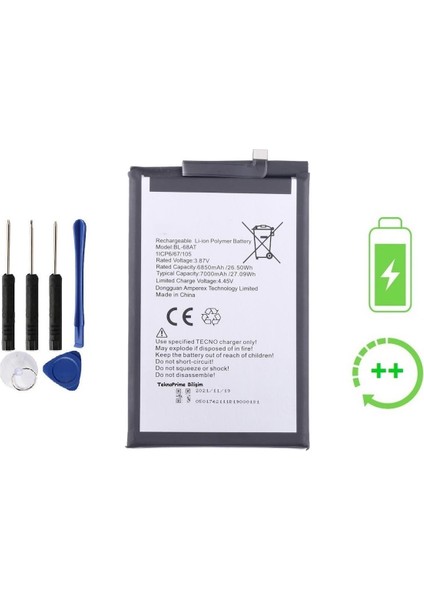 Tecno Pova 2 ile Uyumlu Güclendirilmis Ithal Pil Batarya BL-68AT