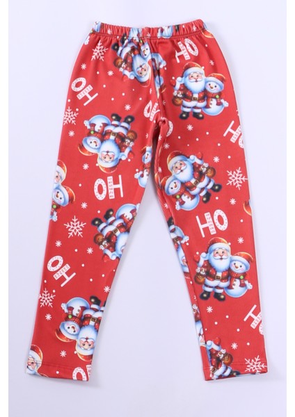 Kız Çocuk Yılbaşı Tayt Noel Baba Baskılı E31 fiyatları