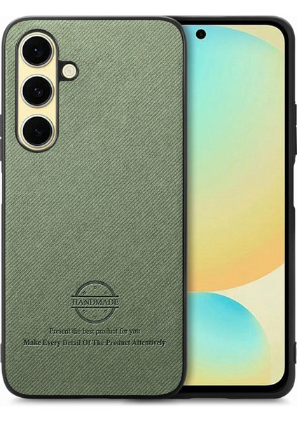Samsung Galaxy S24 Kumaş Doku Deri+Pc+Tpu Düşmeyi Önleyici Telefon Kapağı (Yurt Dışından)