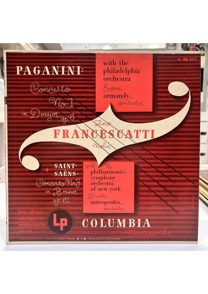 Zino Francescatti With The The Philadelphia Orchestra, Eugene Ormandy, Philharmonic-Symphony Orchestra Of New York, Dimitri Mitropoulos–concerto No.1 In D Major, Op. 6+Concerto No.3 In B Minor, Op. 61