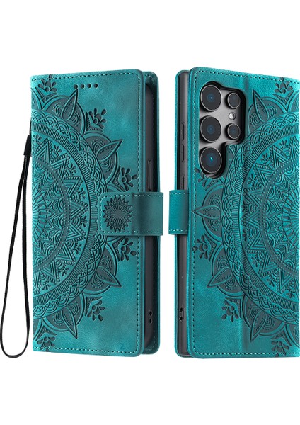 Samsung Galaxy S24 Ultra Skin Feel Cüzdan Deri Telefon Kılıfı (Yurt Dışından)