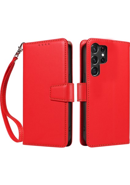 Samsung Galaxy S24 Ultra Rfıd Engelleme Pu Deri Cüzdan Askılı Çevirmeli Telefon Kapağı (Yurt Dışından)