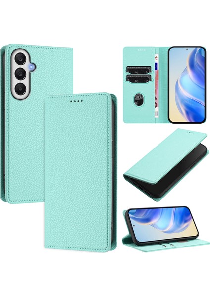 Samsung Galaxy S24 Fe Cüzdan Rfıd Engelleme Litchi Doku Deri Kapak (Yurt Dışından)