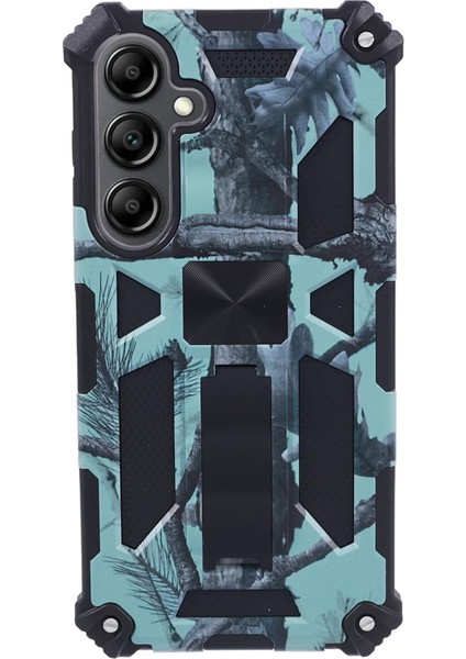 Samsung Galaxy S24 Fe Kickstand Pc + Tpu Kamuflaj Askeri Sınıf Telefon Kapağı (Yurt Dışından)