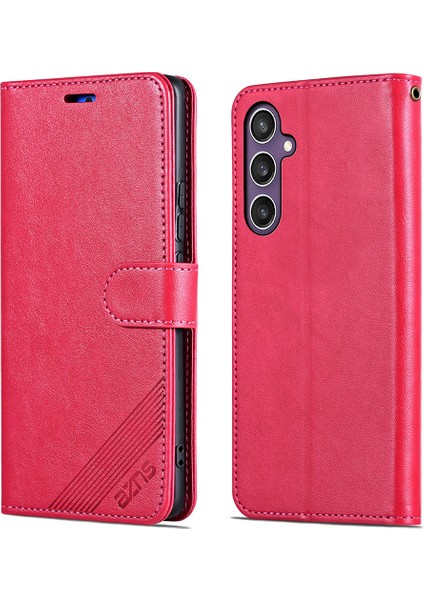 Samsung Galaxy S24 Çizilmez Pu Deri Standlı Cüzdan Telefon Kapağı (Yurt Dışından)