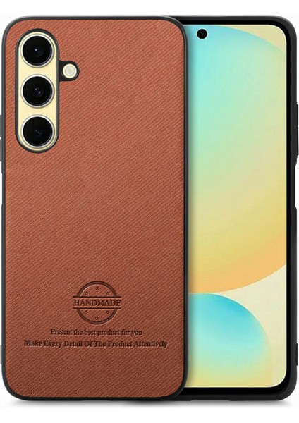 Samsung Galaxy S24 Plus Kumaş Dokulu Deri+Pc+Tpu Düşmeyi Önleyici Telefon Kılıfı (Yurt Dışından)