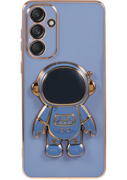 Samsung Galaxy S24 Plus Elektro Kaplama Yumuşak Tpu Telefon Kapağı Astronot Gizli Kickstand (Yurt Dışından)