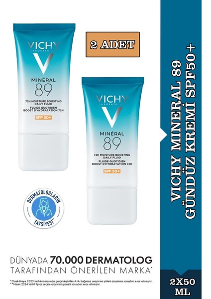 Mineral 89 Gündüz Kremi SPF50+ 50 ml 2 Adet