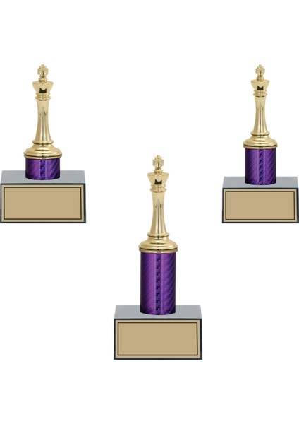 Satranç Figürlü Kupa Takımı-Ödül Kupası-Turnuva Kupası-Kupa Seti 3'lü Takım