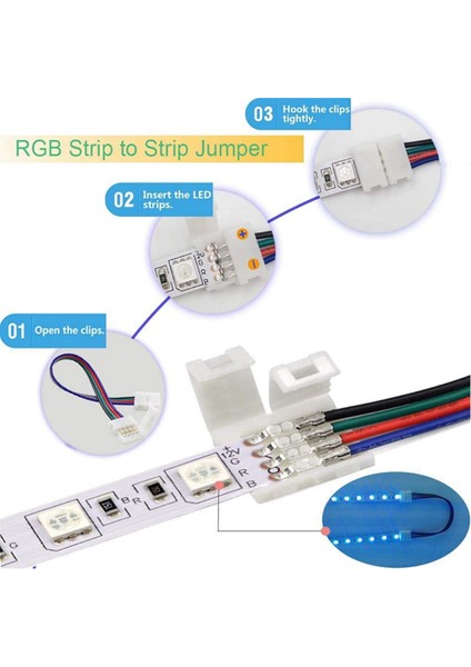 2x LED Şerit Konektör Kiti 5050 10MM 4pin Rgb LED Şerit, 2 Yollu Splitter, Rgb LED Şerit Bağlantısı Için Dıy Aksesuarları (Yurt Dışından)