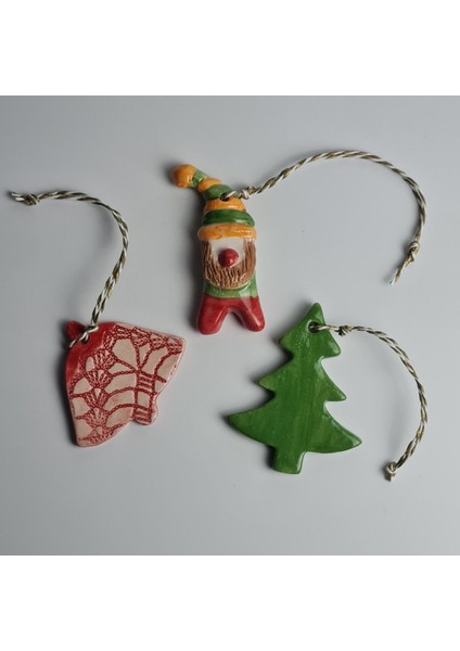 El Yapımı Seramik Yılbaşı Süsü