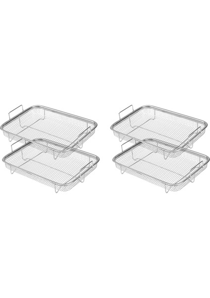 Fırın Için 4x Hava Fritöz Sepeti, Paslanmaz Çelik Izgara Sepeti, Yapışmaz Örgü Sepet, Hava Fritöz Tepsisi Tel Raf Sepeti (Yurt Dışından) fırsatları