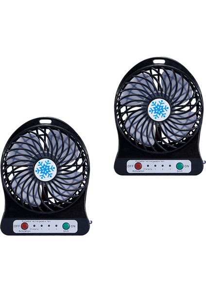 2x Taşınabilir Şarj Edilebilir Mini Fan Hava Soğutucu Mini Masa Fanı USB Soğutma Şarj Edilebilir El Fanları Siyah (Yurt Dışından) fiyatları
