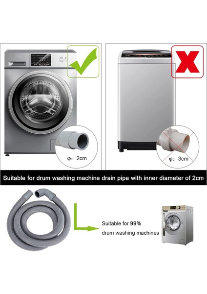 2x Çamaşır Makinesi Hortumu Tahliye Hortumu Çamaşır Makinesi 2.5m Çamaşır Makineleri Için Tahliye Hortumu Uzatma Bulaşık Makineleri Kurutucular (Yurt Dışından) modelleri