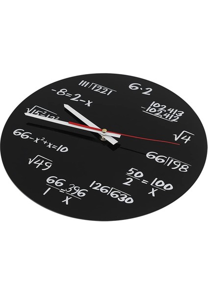 2x Matematik Duvar Saati, Matematik Formülleri Saat Siyah Beyaz Sınav Saati Ev, Ofis Için Benzersiz Matematik Denklem Saati (Yurt Dışından)