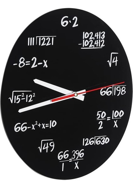 2x Matematik Duvar Saati, Matematik Formülleri Saat Siyah Beyaz Sınav Saati Ev, Ofis Için Benzersiz Matematik Denklem Saati (Yurt Dışından)