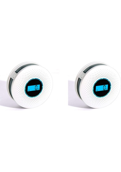 2x Karbon Monoksit Dedektörü Duman Dedektörü Sesli Uyarı ve Dijital LCD Ekran ile Yüksek Doğruluk Co Alarmı (Yurt Dışından)