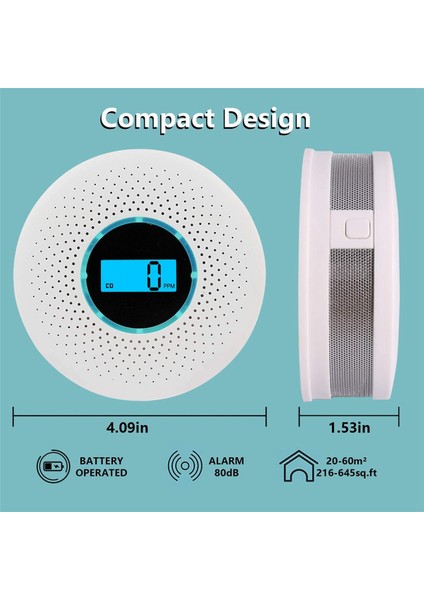 2x Karbon Monoksit Dedektörü Duman Dedektörü Sesli Uyarı ve Dijital LCD Ekran ile Yüksek Doğruluk Co Alarmı (Yurt Dışından) fırsatları