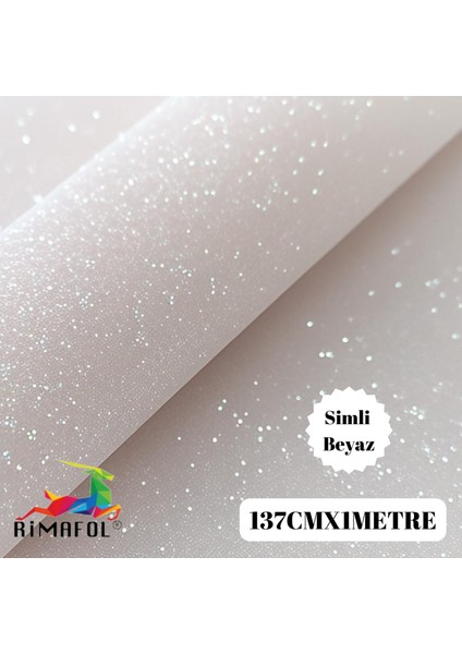 Simli Beyaz Dekoratif Folyo 137CMX1METRE