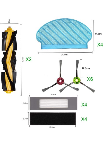 Talent Yedek Ana Fırça Yan Fırça Hepa Filtre Deebot N8 T8 T8 T8 Max T9 Elektrikli Süpürge Aksesuarları (Yurt Dışından) modelleri