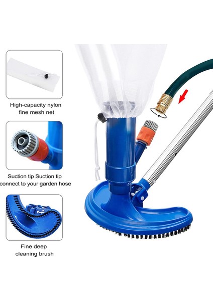 Talent Fırçalar ve Çanta ile Yer Üstü Havuz Için Taşınabilir Havuz Süpürgesi, Spa Jakuzi, Şişme Havuzlar ve Çeşmeler Için (Abd Standardı) (Yurt Dışından) fırsatları