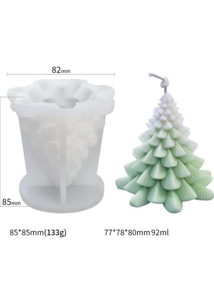 Silikon Kalıp Dekoratif Yılbaşı Noel Ağacı Noel Dekorasyon Mum Kalıbı 8x7.8 cm indirimleri
