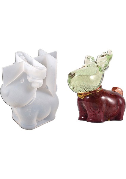 Silikon Kalıp Dekoratif Yılbaşı Geyik Noel Dekorasyon Mum Kalıbı 9.6x5.8 cm indirimleri