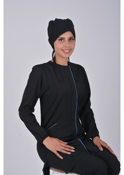 Siyah Soft Likra Hemşire/doktor Tesettür Forma Takımı fırsatları