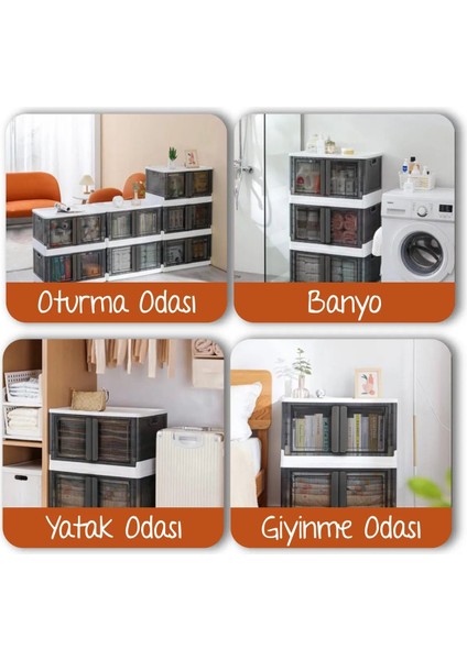 Çok Amaçlı Istiflenebilir Katlanır 4'lü Beyaz Düzenleyici Dolap Seti indirimleri