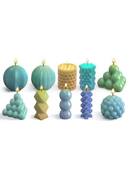 Epoksi Reçine Silikon Kalıp Taş Tozu Yuvarlak Daire Bubble Mum Kalıbı modelleri